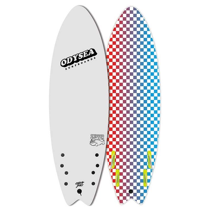 Catch Surf Board de Surf Odysea Skipper Quad - White Checkered Profil