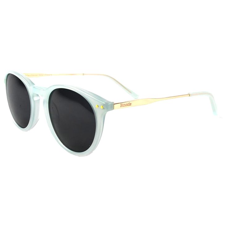 Binocle Eyewear Lunettes de soleil California Metal Menthe Or Brillant Grey Polarized Présentation