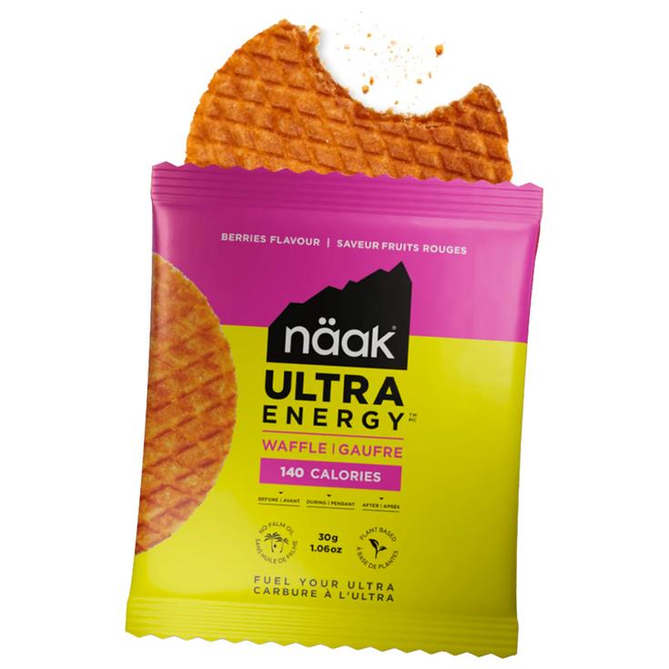 Naak Barre Energétique Ultra Energy Waffles Pack 30 g. (x12) Berries Présentation