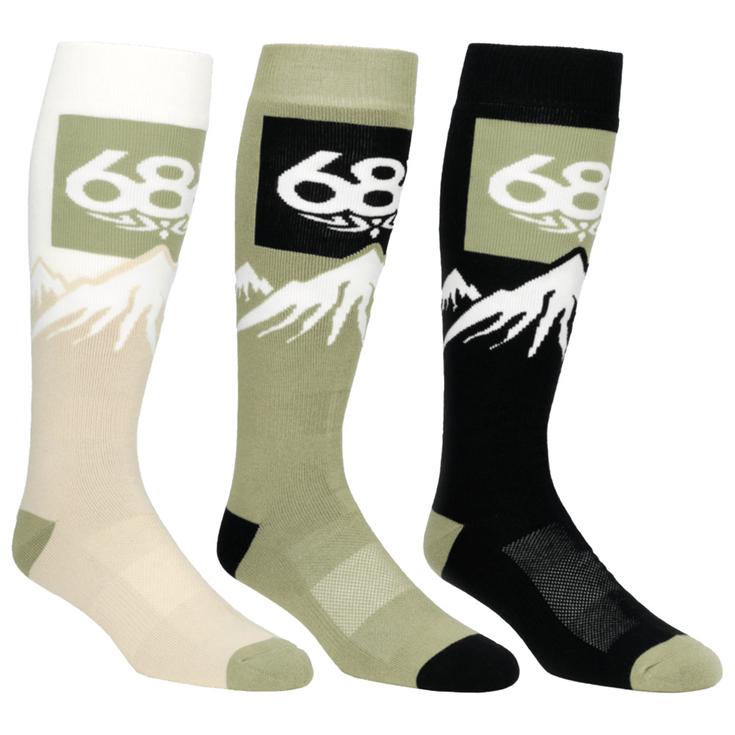 686 Chaussettes Snow Caps Sock 3-Pack Multi Présentation 686 Chaussettes Snow Caps Sock 3-Pack Multi Présentation