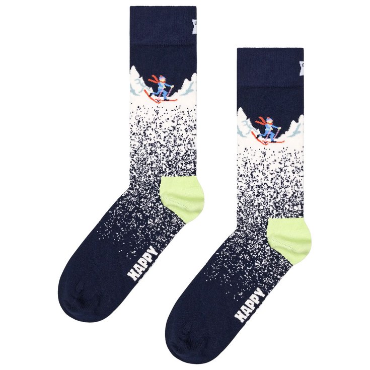 Happy Socks Chaussettes Crew Socks Snowy Night Navy Présentation