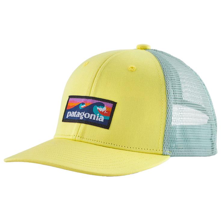 Patagonia Casquettes Kid's Trucker Hat Boarshort Logo Lemon Zest Présentation