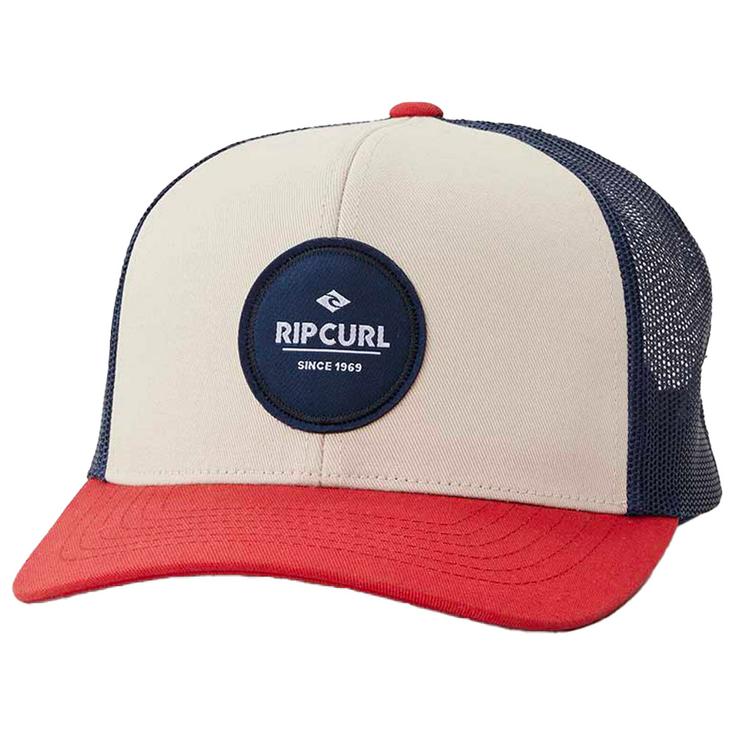 Rip Curl Casquettes Routine Curve Trucker White Navy Red Présentation