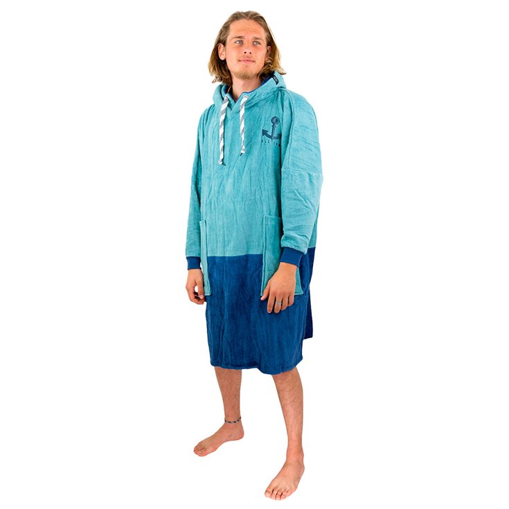 All-In Poncho Surf Long Sleeves Ponchos Blue Green Présentation