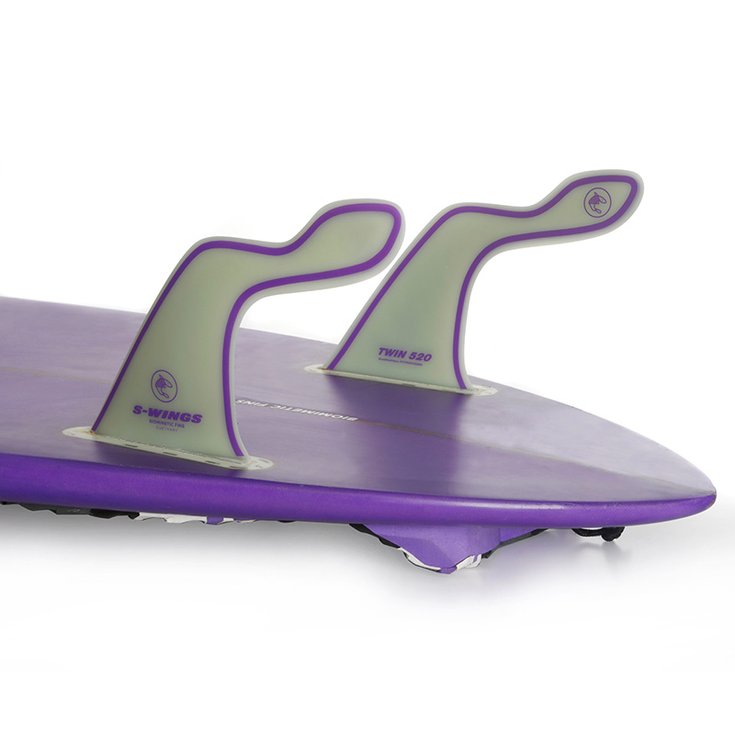 S Wings Ailerons Surf Twin 520 - Purple G10 Pro - Futures Fins Profil