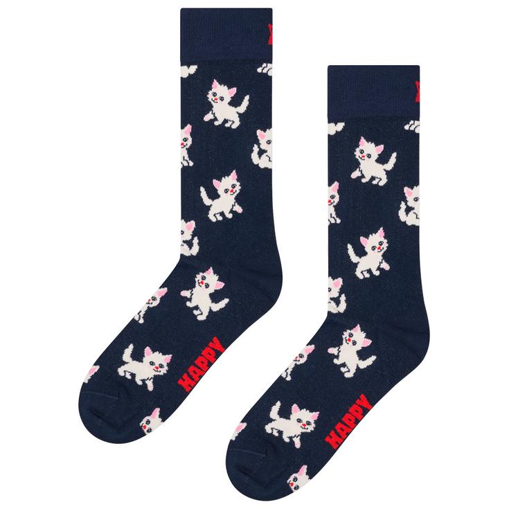 Happy Socks Chaussettes Crew Socks Kitten Navy Présentation