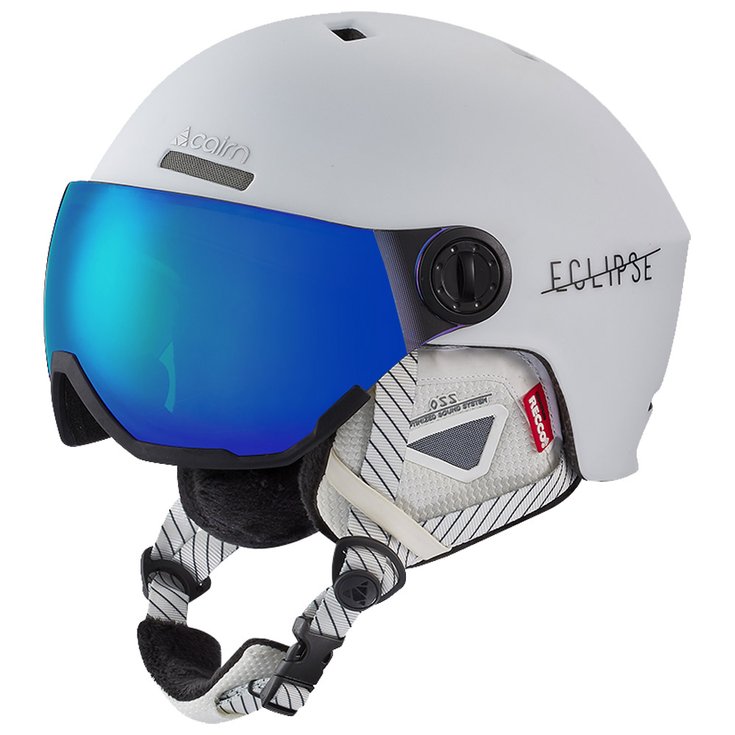 Cairn Casque visière Eclipse Rescue Mat White Blue Ium Présentation