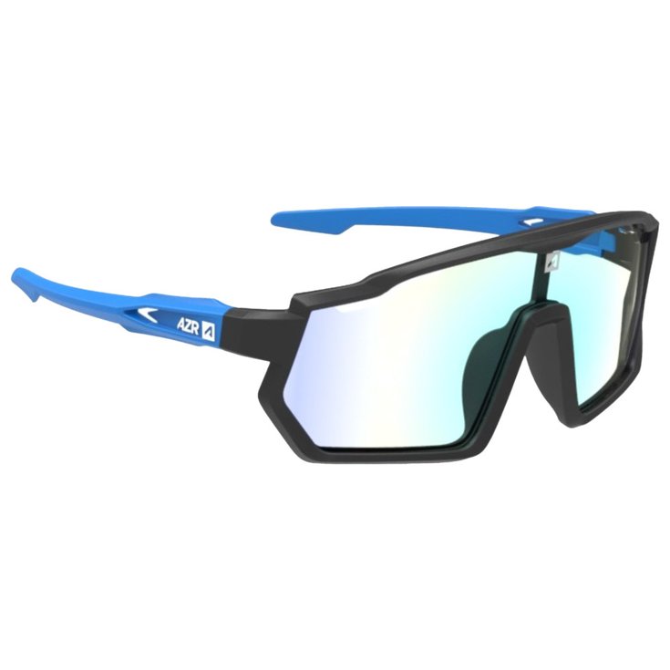 AZR Lunettes de soleil Pro Race Jr Rx Noire Bleue Mate Photochromique Irisé Bleu Présentation
