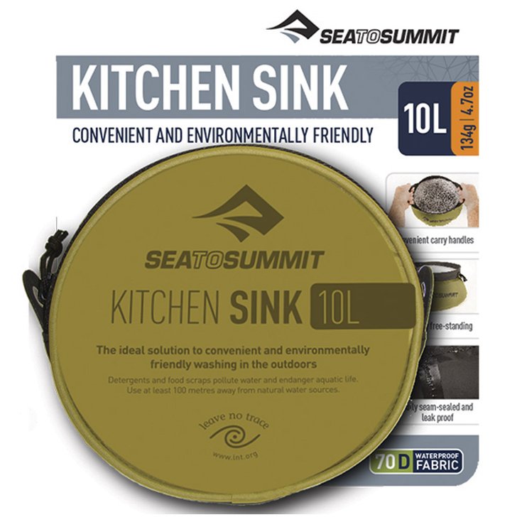 Sea To Summit Bassine Cuisine Vaisselle Cuisine Etanche 10L Jaune Présentation