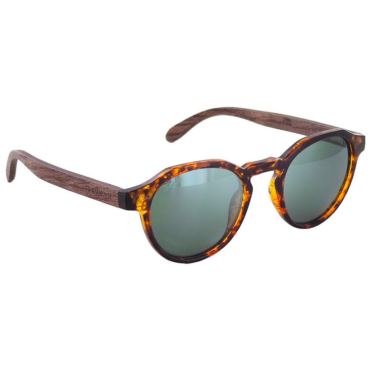 Moken Vision Lunettes de soleil Green Wood Tortoise Wood Grey Polarized Présentation