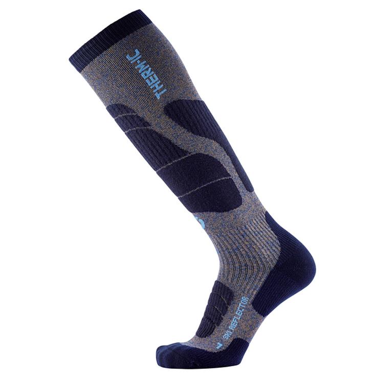 Therm-Ic Chaussettes Ski Merino Reflector Men Blue Gold Présentation