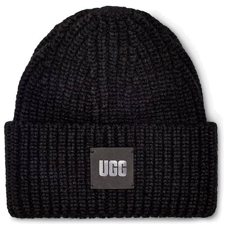 UGG Bonnet Chunky Rib Black Présentation