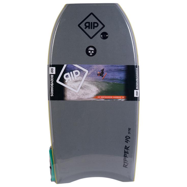 Surf System Board de Bodyboard Eps Rip Ripper + Leash Coil PU Grey Blue Présentation