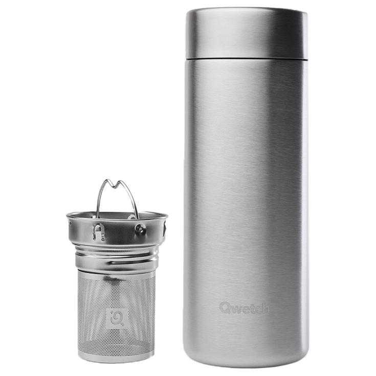 Qwetch Mug Théière Isotherme 400 ml Matt Inox Présentation