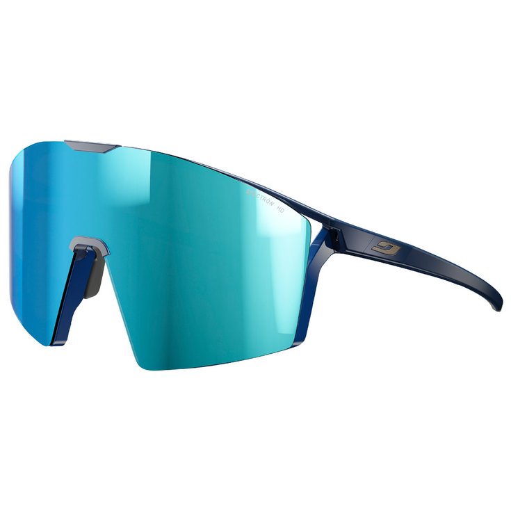 Julbo Lunettes de soleil Edge Cover Mat Bleu Gris Spectron Hd 4 Polarized Présentation