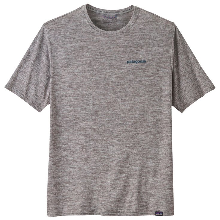 Patagonia Tee-shirt de rando M's Capilene Cool Daily Graphic Shirt Water Abalone Blue Feather Grey Présentation