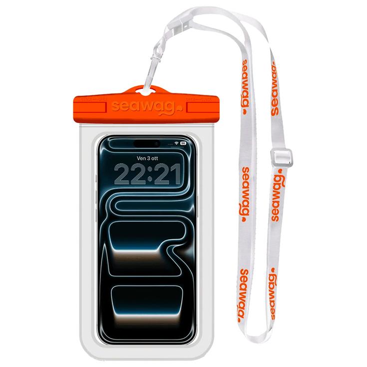 Seawag Pochette Etanche Next Waterproof Phone Case 6.9" White Orange Présentation