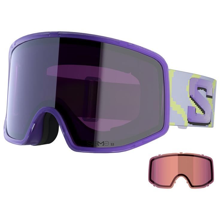 Salomon Masque de Ski Sentry Pro Ultra Violet Qst Sigma Sky Blue + Sigma Light Blue Présentation
