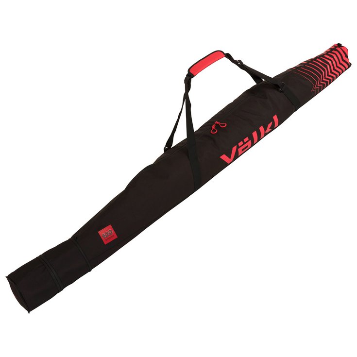 Volkl Housse Ski Race Single Ski Bag 165+15+15 Black Red Présentation