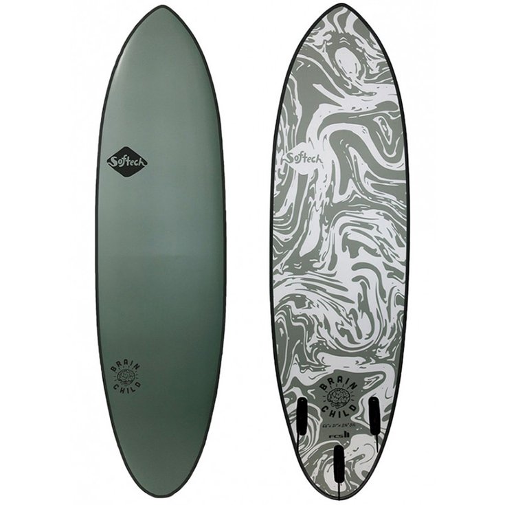 Softech Board de Surf Brainchild - Smoke Green Profil