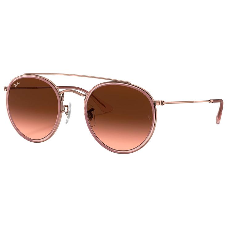 Ray Ban Lunettes de soleil RB3647N Round Double Bridge Polished Copper Gradient Brown Présentation
