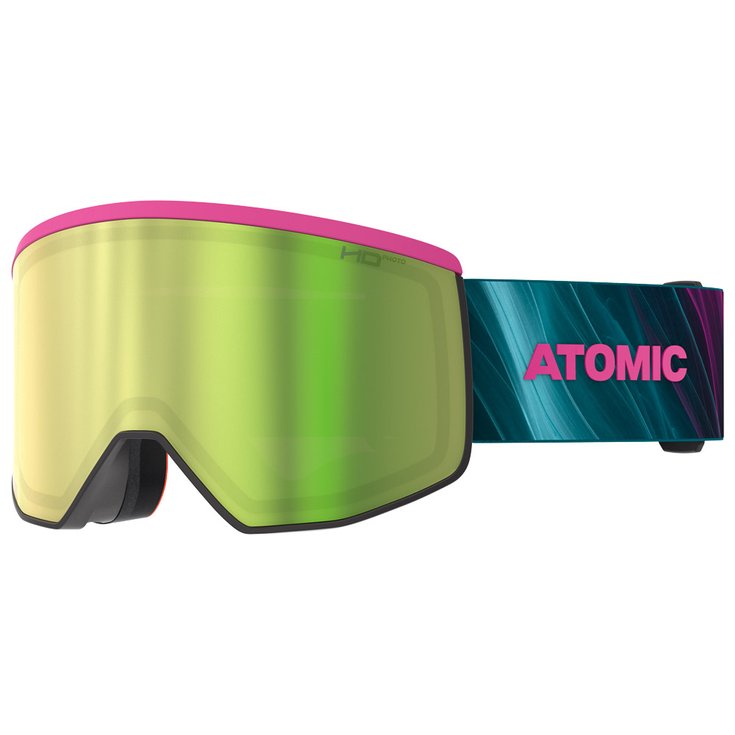 Atomic Masque de Ski Four Pro L Hd Photo Green Purple Cosmos Green Gold Hd + Clear Présentation