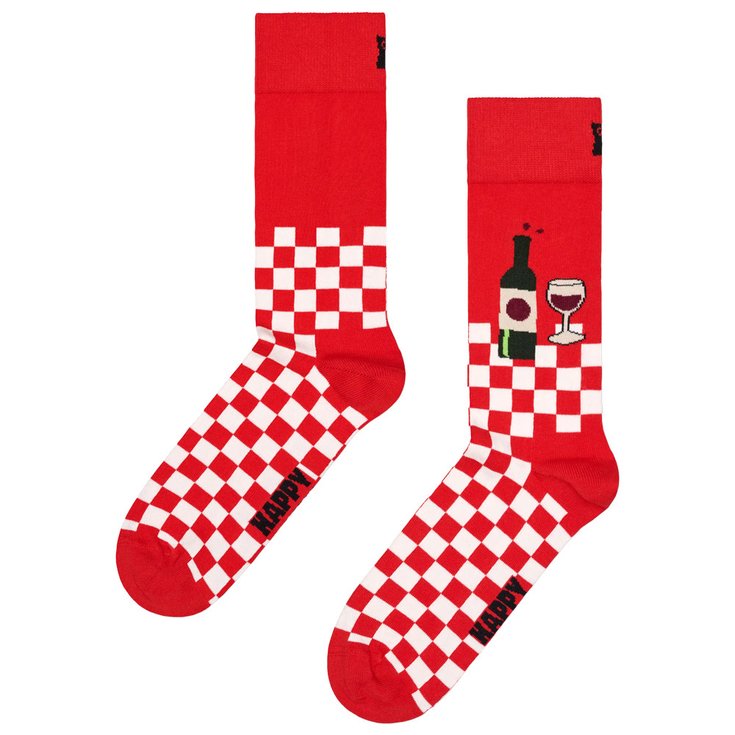 Happy Socks Chaussettes Crew Socks Wine And Dine Red Présentation