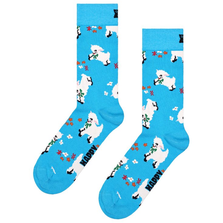 Happy Socks Chaussettes Crew Socks Lamb Blue Présentation