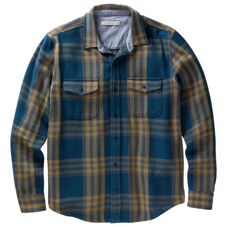 Outerknown Chemise Blanket Shirt Marine Fox Creek Plaid Présentation