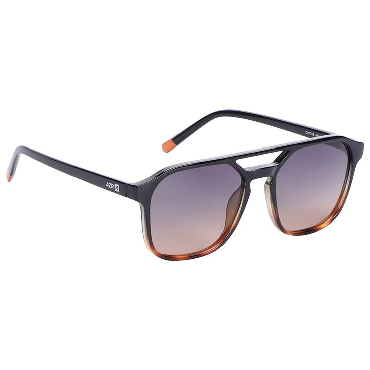 AZR Lunettes de soleil Curtis Noire Ecaille Vernie Polarisant Brun Dégradé Présentation