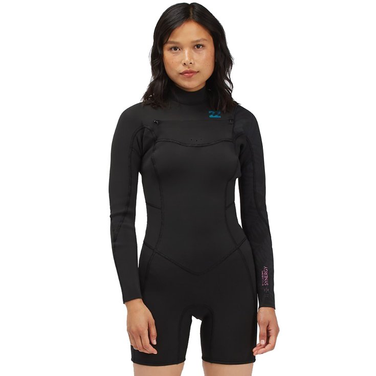 Billabong Shorty Synergy 2mm Front Zip LS - Black Palms Dos