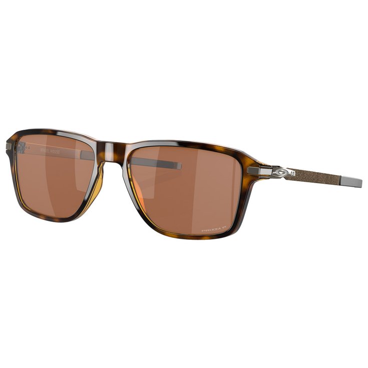 Oakley Lunettes de soleil Wheel House Polished Brown Tortoise Prizm Tungsten Polarized Présentation