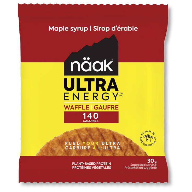 Naak Barre Energétique Ultra Energy Waffles Pack 30 g. (x12) Sirop d'érable Présentation