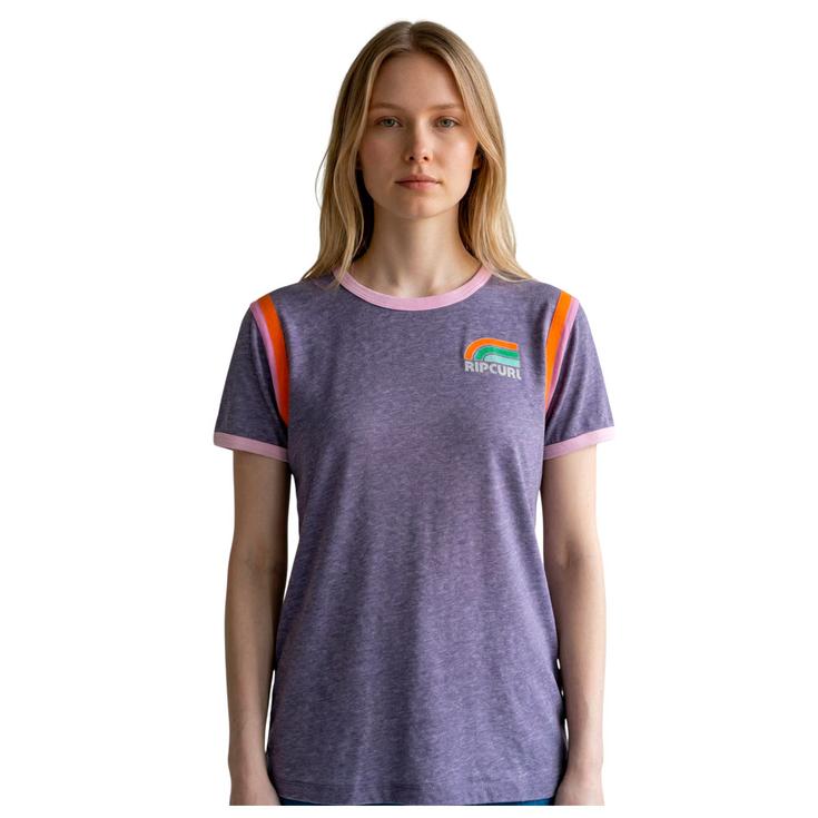 Rip Curl Tee-shirt Surf Side Ringer Navy Présentation