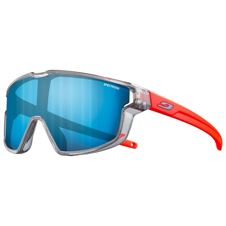 Julbo Lunettes de soleil Fury Mini Translucide Brillant Gris Orange Fluo Mat Spectron 3 Présentation