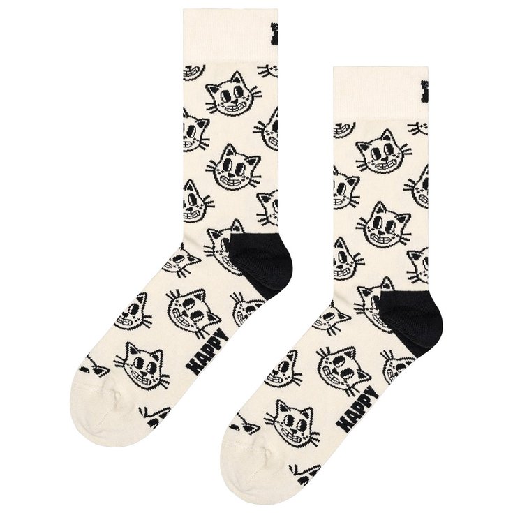 Happy Socks Chaussettes Crew Socks Cat White Présentation