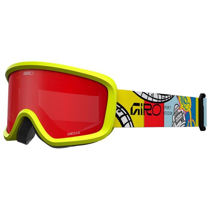 Giro Masque de Ski Chico 2.0 Yellow Robot Amber Scarlet Présentation