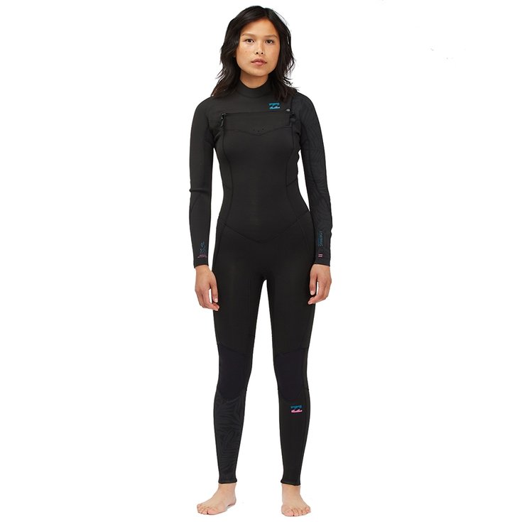 Billabong Combinaison Intégrale Manches Longues Synergy GBS 4/3 Front Zip - Black Palms Dos