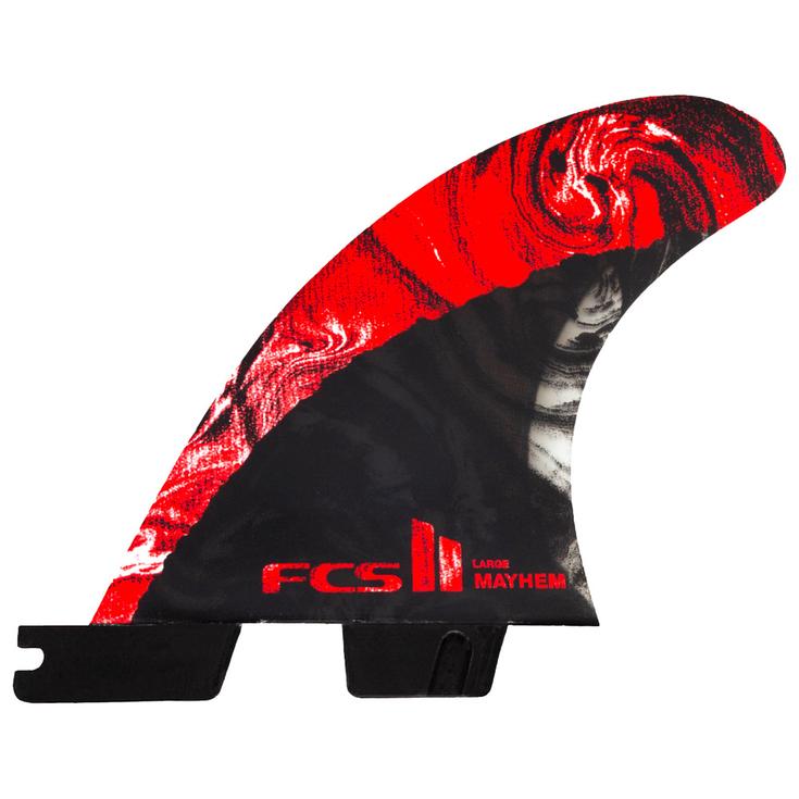 Fcs Ailerons Surf II Mayhem PC Carbon Quad Rear Red Présentation