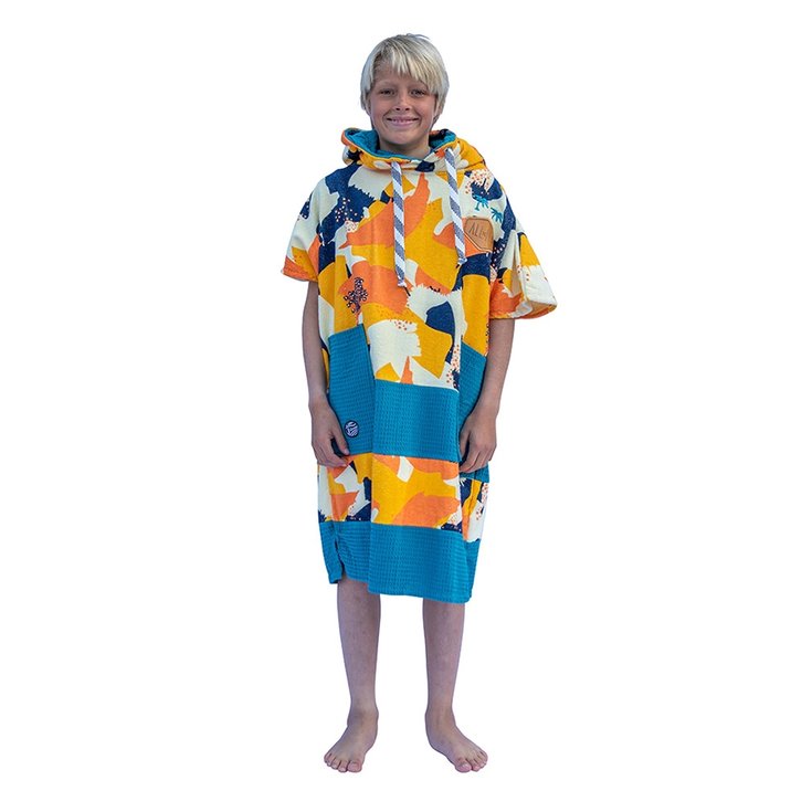 All-In Poncho Surf Junior J Crew - Camo Sunny / Navy Waffle Face