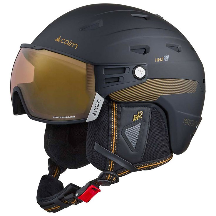 Cairn Casque visière Maverick Visor Evolight Nxt Mat Black Gold Présentation