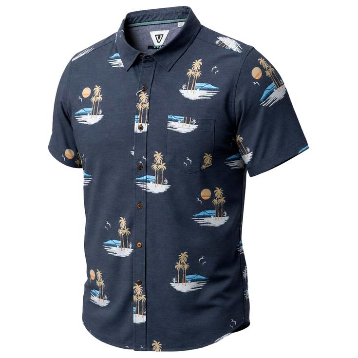 Vissla Chemise Tres Palmas Eco Short Sleeve Shirt Phantom Présentation