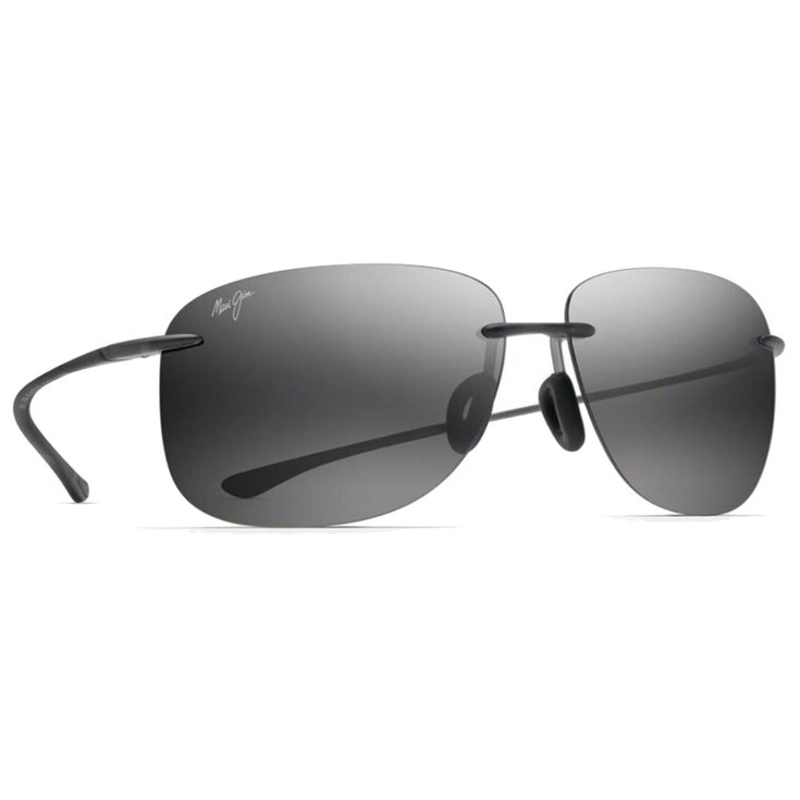 Maui Jim Lunettes de soleil Hikina Noir Brillant Gris Neutre MauiPure Lt Présentation