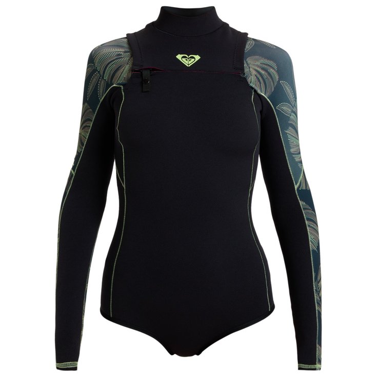 Roxy Shorty Elite Xt Stretch 1.5mm Ls Front zip Anthracite The Palms Wetsuit Présentation