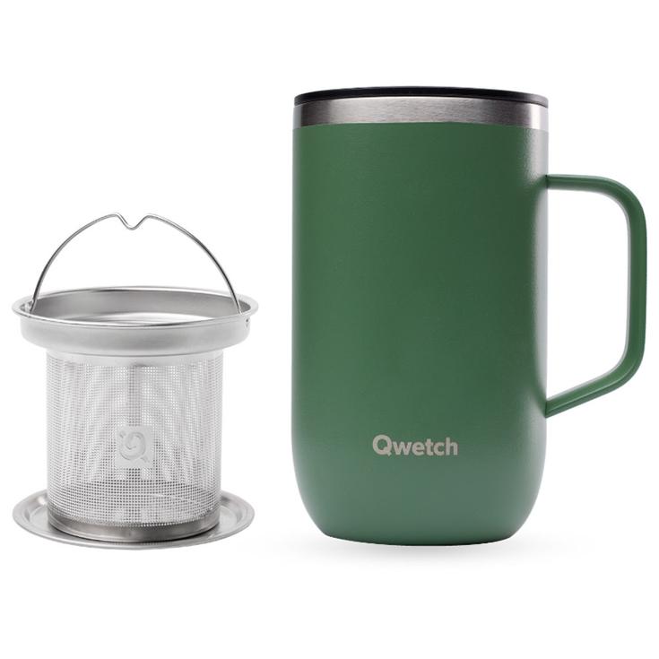 Qwetch Mug Mug Tisanière 470 ml Matt Kaki Présentation