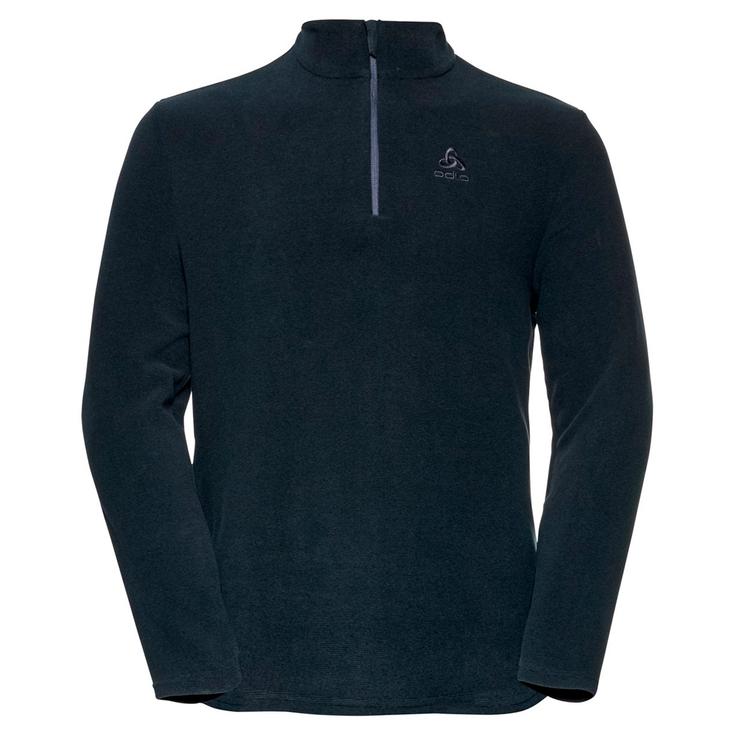 Odlo Polaire Roy Mid Layer 1/2 Zip Dark Sapphire Black Stripe Présentation