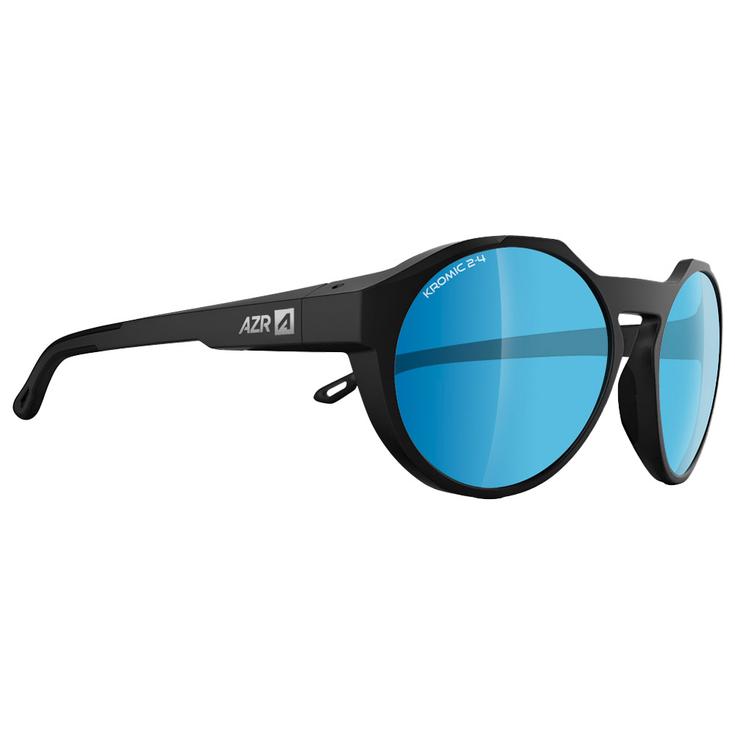 AZR Lunettes de soleil Ecrin Noire Mate Irisié Bleu Présentation