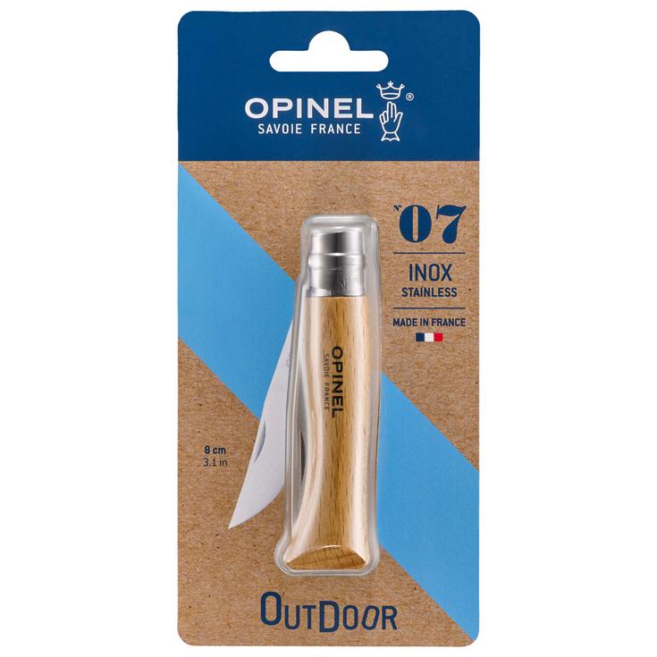 Opinel Couteaux (couverts) N°7 Inox Blister Hêtre Présentation