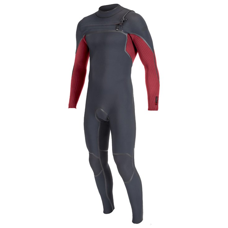 O'Neill Combinaison Intégrale Hyperfreak Fire 3/2+ Front Zip Blak / Dark Red Présentation