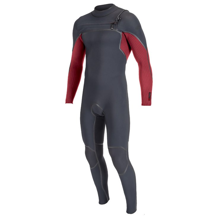 O'Neill Combinaison Intégrale Manches Longues Hyperfreak Fire 3/2+ Front Zip Blak / Dark Red Présentation